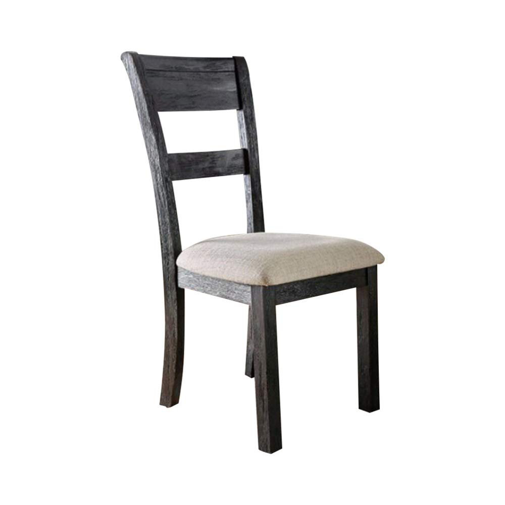 Gracie Oaks Baney Upholstered Ladder Back Side Chair In Wire Brushed Black Wayfair
