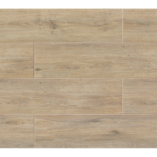 Porcelain Wood Look Tile in Glazed Camel by Bedrosians