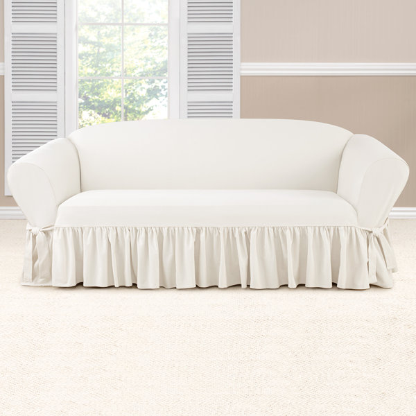 Best 1 Essential Twill Box Cushion Sofa Slipcover By Sure