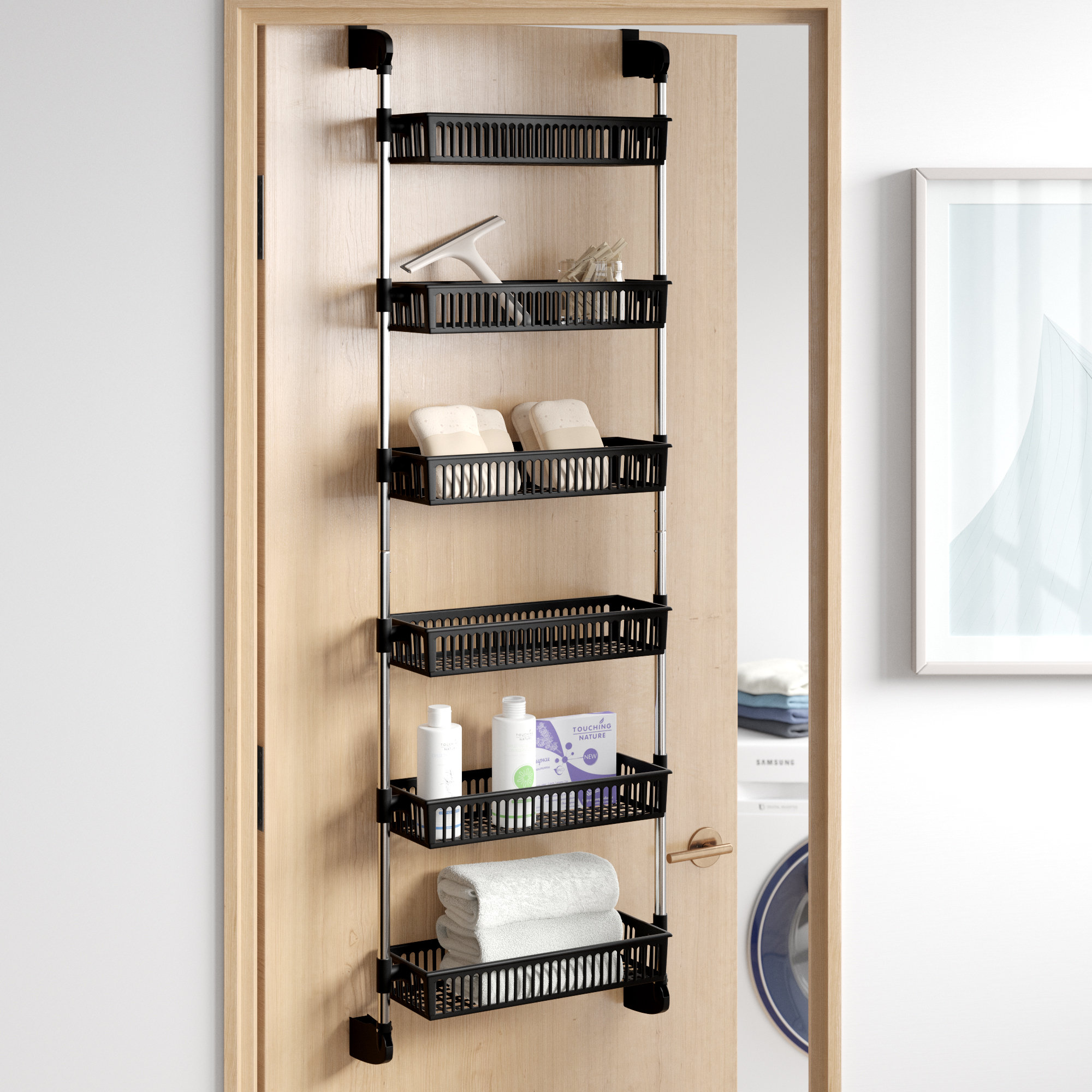 caryl overdoor 6 shelf cabinet door organizer