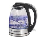 1 Qt Compact Stainless Steel/Glass Electric Tea Kettle by Hamilton Beach