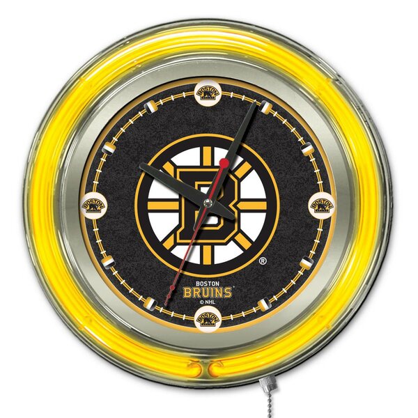 NHL 15 Double Neon Ring Logo Wall Clock by Holland Bar Stool