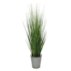 Artificial Grass in Round Decorative Vase