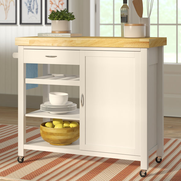 Lake Hamilton Kitchen Island With Wood Top By Beachcrest Home Today Only Sale