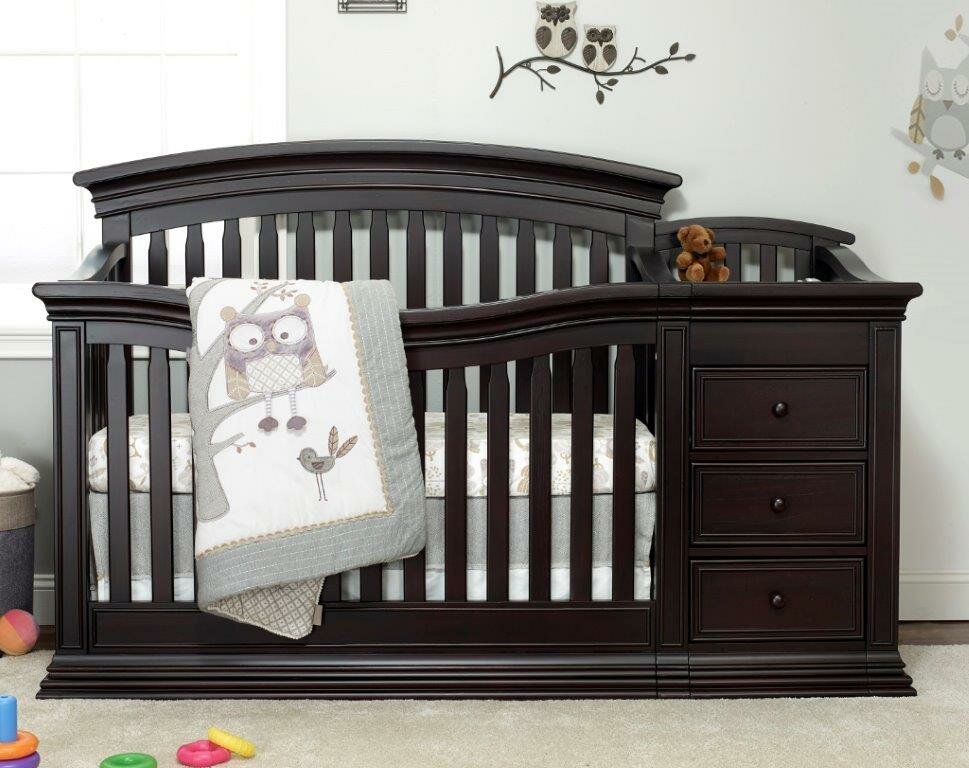 sorelle 4 in 1 convertible crib espresso