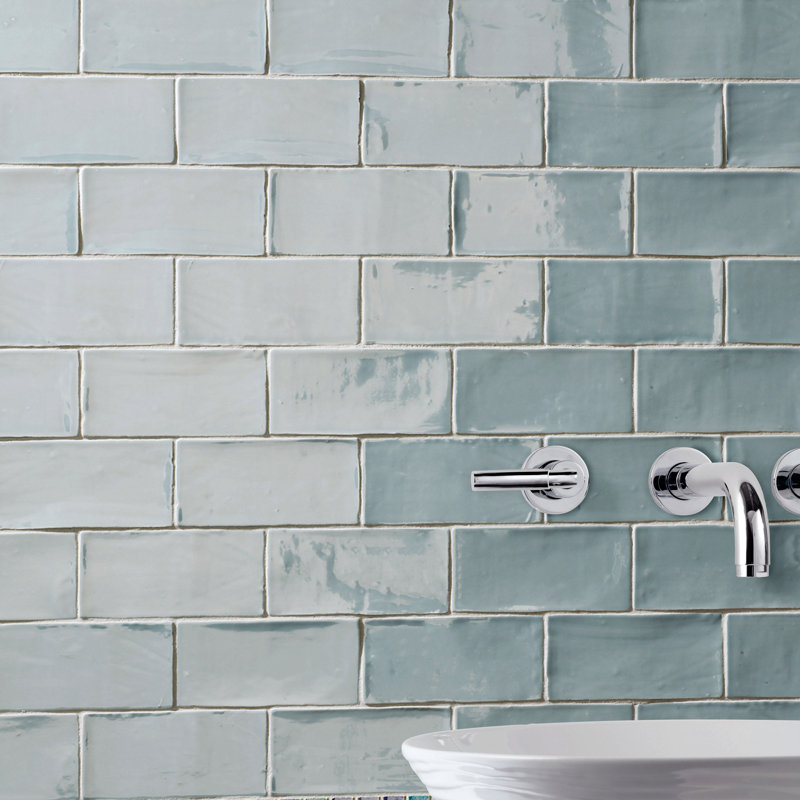 Elitetile Tivoli 3 X 6 Ceramic Subway Tile In Aqua Blue Reviews Tivoli 3 X 6 Ceramic Subway Tile In Aqua Blue