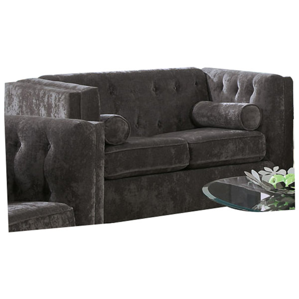 Top Reviews Dalila Chesterfield Wood Frame Loveseat Surprise! 63% Off