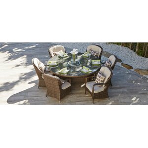Leslie Outdoor 7 Piece Dining Set with Cushion