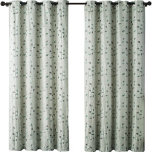 Jasmine Nature/Floral Blackout Grommet Single Curtain Panel