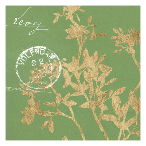 Golden Leaves on Linden II 2.88m x 2.88m Textured Matt Peel & Stick Wall Mural East Urban Home