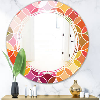 East Urban Home Whirl Geometric Pattern Xii Modern Frameless Wall Mirror Wayfair