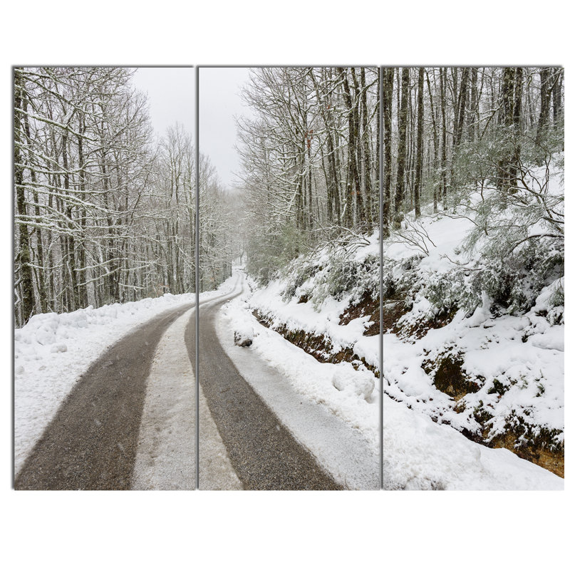 Designart Snow Storm At Piornedo Spain 3 Piece Photographic