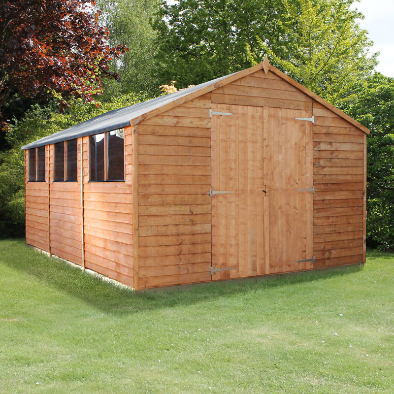 Mercia Garden Products 10 Ft. W x 15 Ft. D Wooden Storage ...