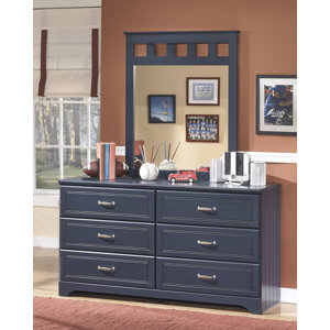 Cole 6 Drawer Double Dresser with Mirror
