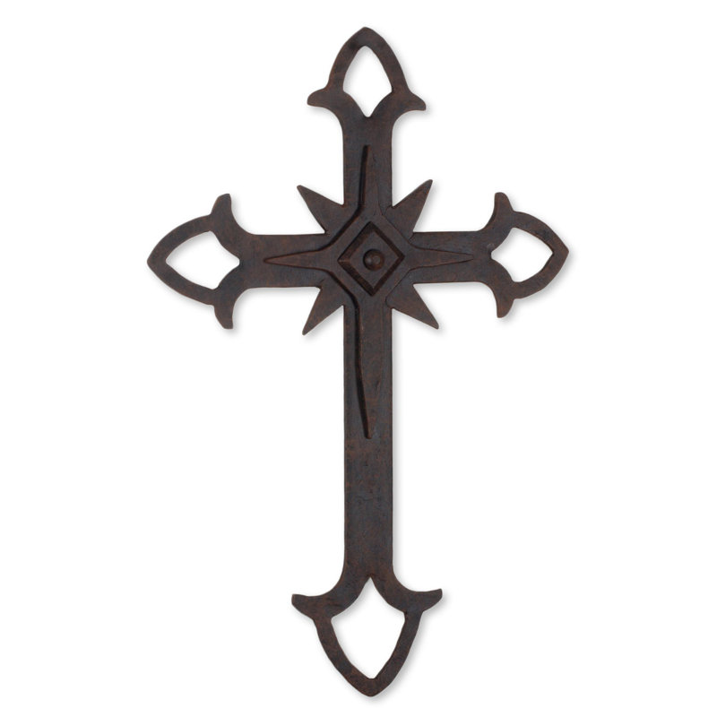 Fleur De Lis Living Confession Of Faith Wall Cross In Wrought Iron
