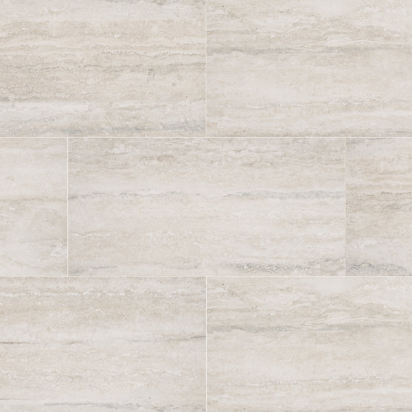 Veneto 12 x 24 Porcelain Field Tile in White by MSI