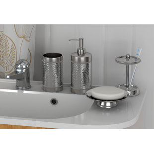 Pewter Metal Bathroom Accessories Wayfair 4 Piece Metal Bathroom Accessory Set