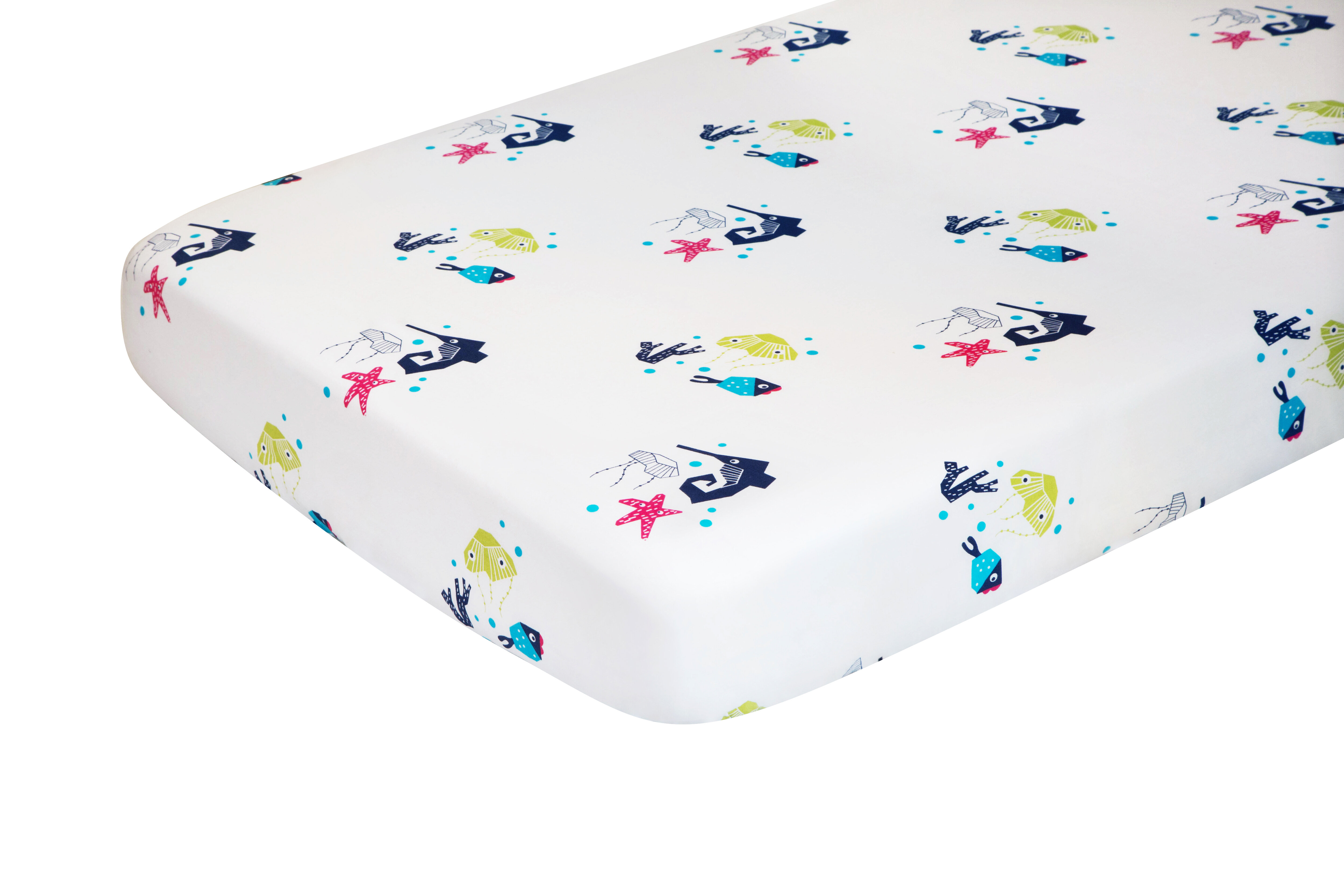 Nursery Works Oceanography Cotton Percale Flat Crib Sheet Perigold