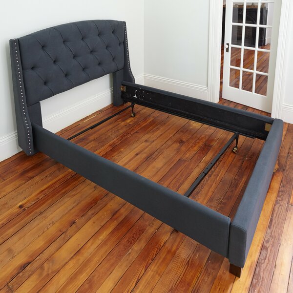 Standard Heavy Duty Adjustable Metal Bed Frame with Locking Rug Rollers by Alwyn Home