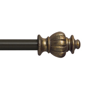 Decorative Single Curtain Rod and Hardware Set