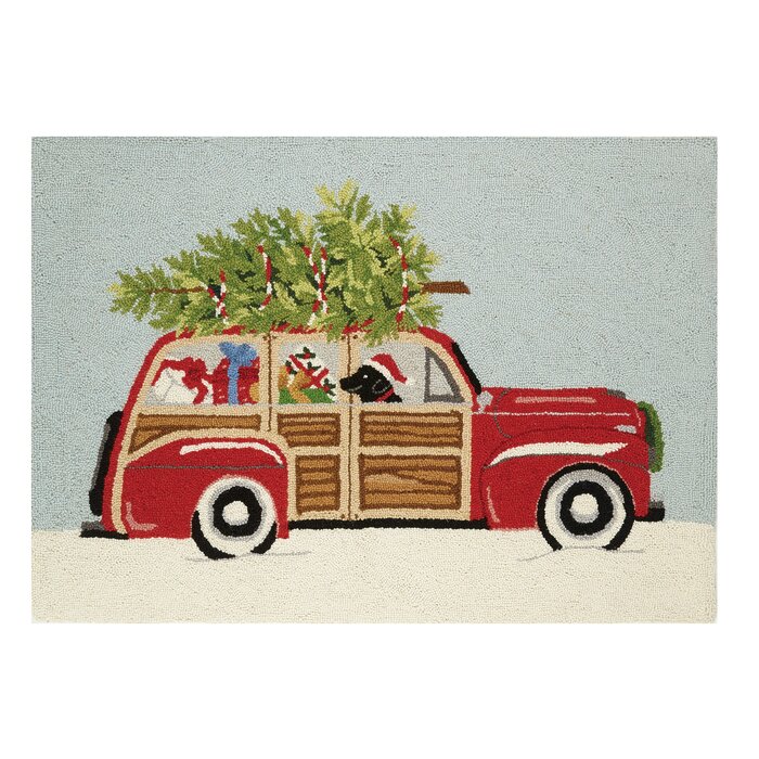 Station Wagon Redgreen Area Rug