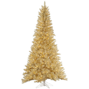 65 White Gold Tinsel Christmas Tree With 450 LED Clear Dura Lit Lights 65 White Gold Tinsel Christmas Tree With 450 LED Clear Dura Lit Lights