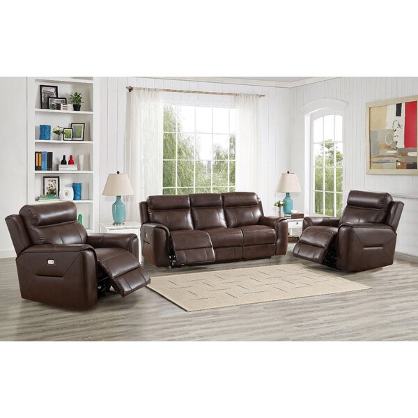 Efren Reclining 3 Piece Leather Living Room Set By Red Barrel Studio