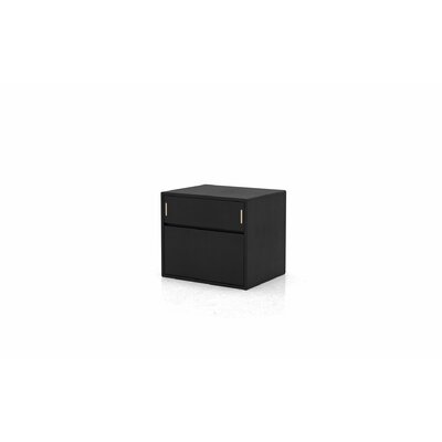 Latitude Run Badini 2 Drawer Nightstand Latitude Run Color Black Oak Door Configuration Right Dailymail