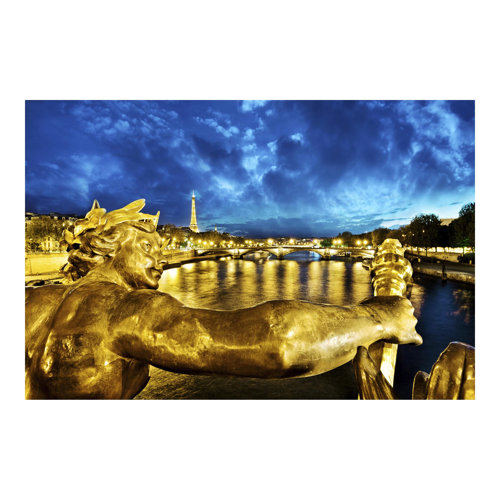 Golden Paris 2.9m x 4.32m Textured Matt Peel & Stick Wall Mural East Urban Home
