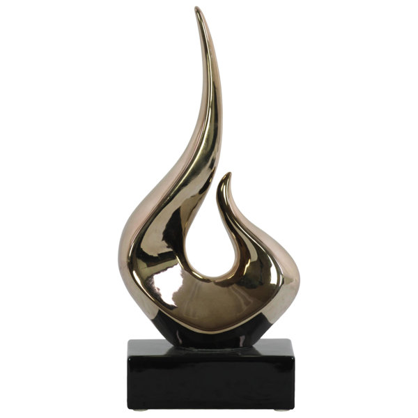 Orren Ellis North Moore Abstract Ceramic Swirl On Base Sculpture