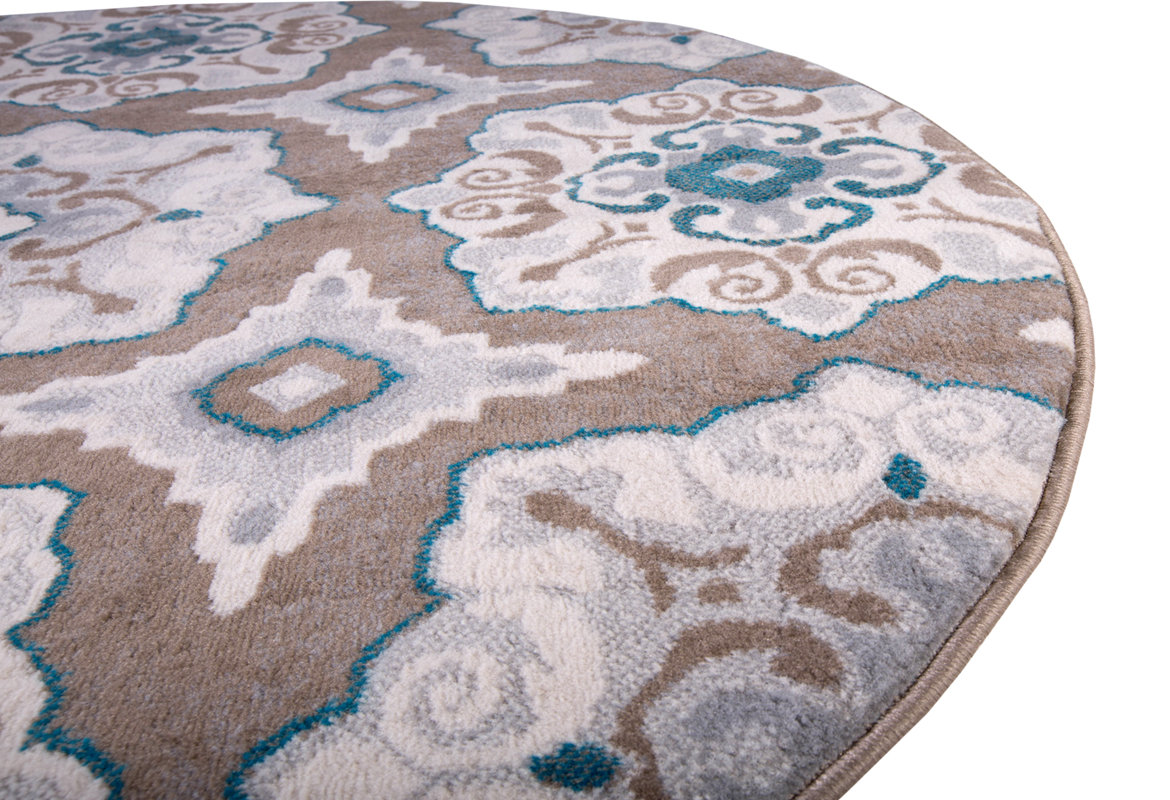 Andover Mills Natural Cerulean Blue/Taupe Area Rug & Reviews Wayfair