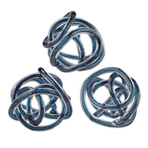 Glass Knot Sculpture (Set of 3)