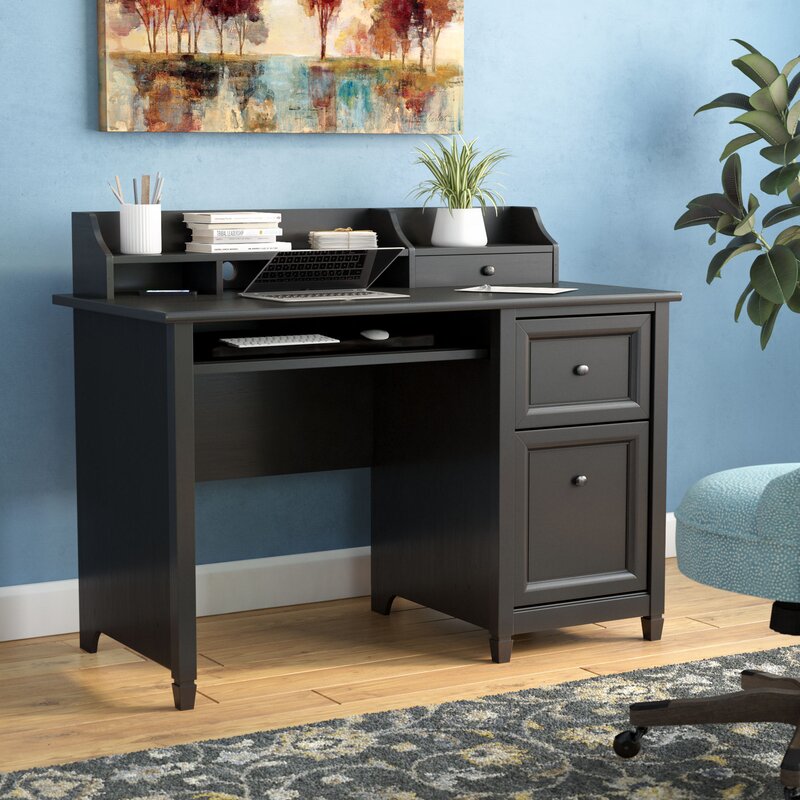 Three Posts Lamantia 3 Drawer Computer Desk With Hutch Reviews