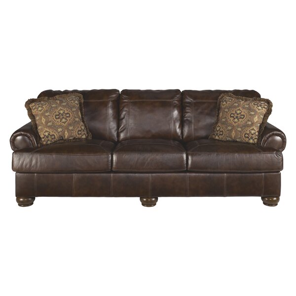 Bannister Leather Sofa by Darby Home Co