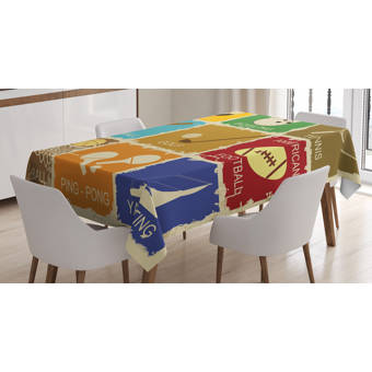 East Urban Home Ambesonne Sports Tablecloth Assorted Sports