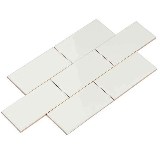 3 x 6 Ceramic Subway Tile in White by Giorbello