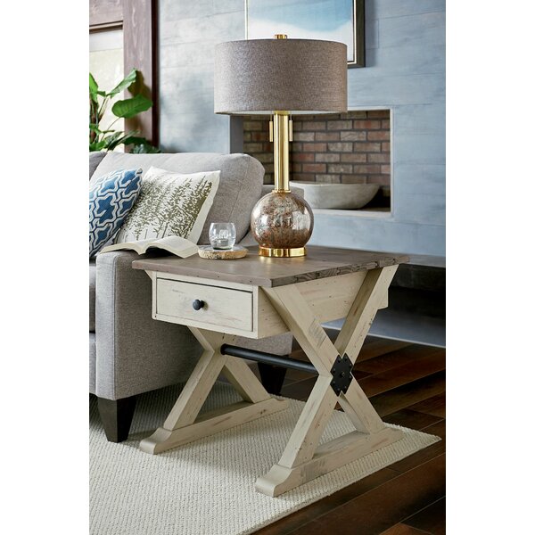Wesley Trestle End Table With Storage By Highland Dunes