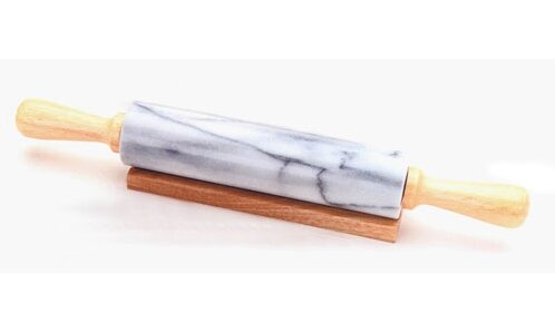 Deluxe Marble Rolling Pins with Handles in White by Creative Home