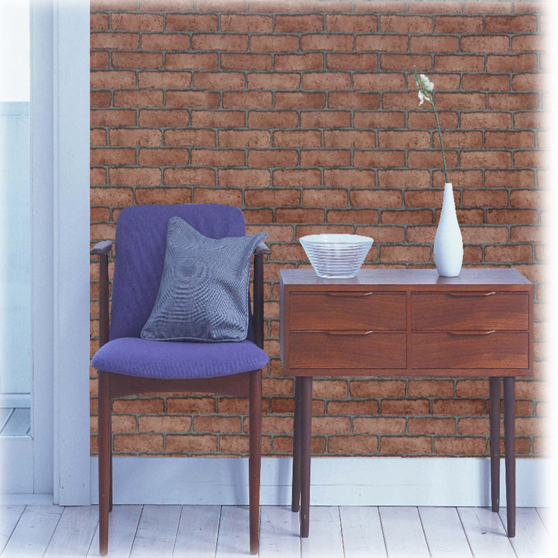 Upscale Designs by EMA 25' x 24" Brick 3D Embossed Wallpaper Roll