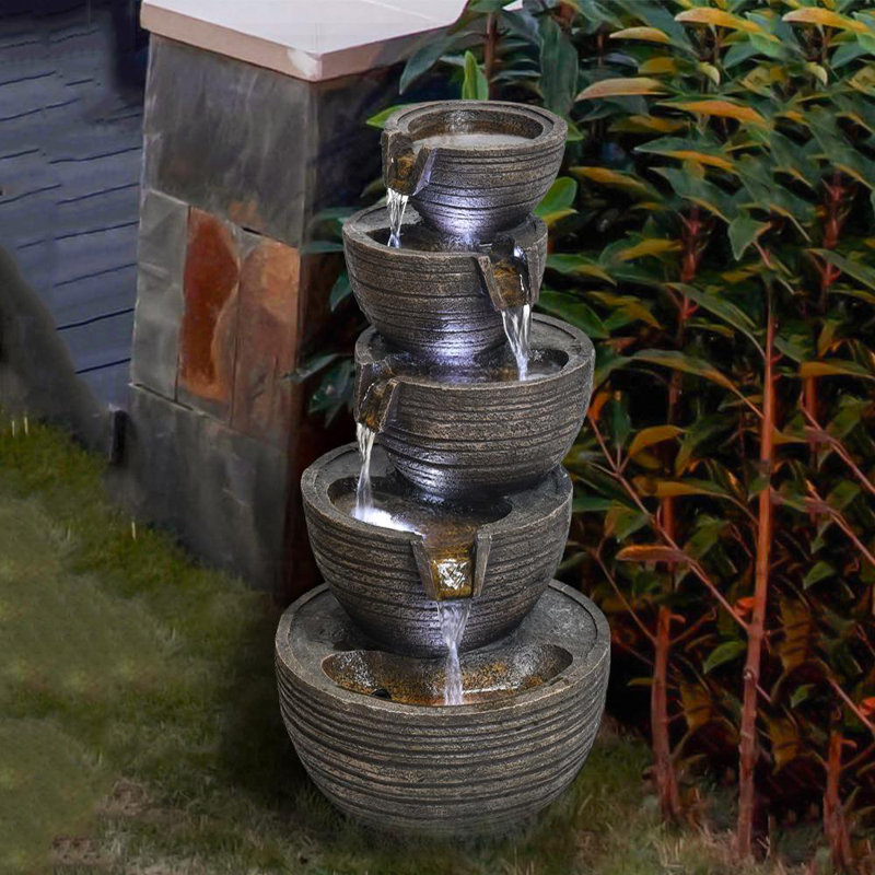 Indoor Outdoor Living Decoration Ideal Barrel Water Fountain with Pressure Pump