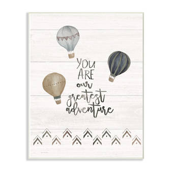 Proudly Made in USA 16 x 1.5 x 20 Stupell Home D/écor Dream Big Little One Hot Air Balloon Teal Stretched Canvas Wall Art