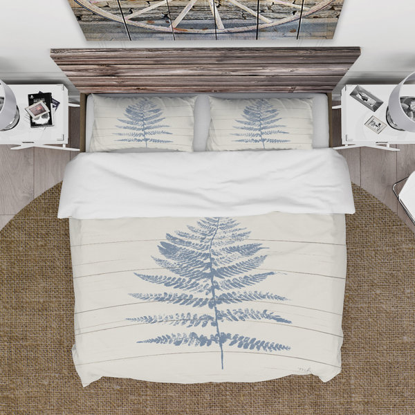 East Urban Home Fern Print On Wood Ii Duvet Cover Set Wayfair