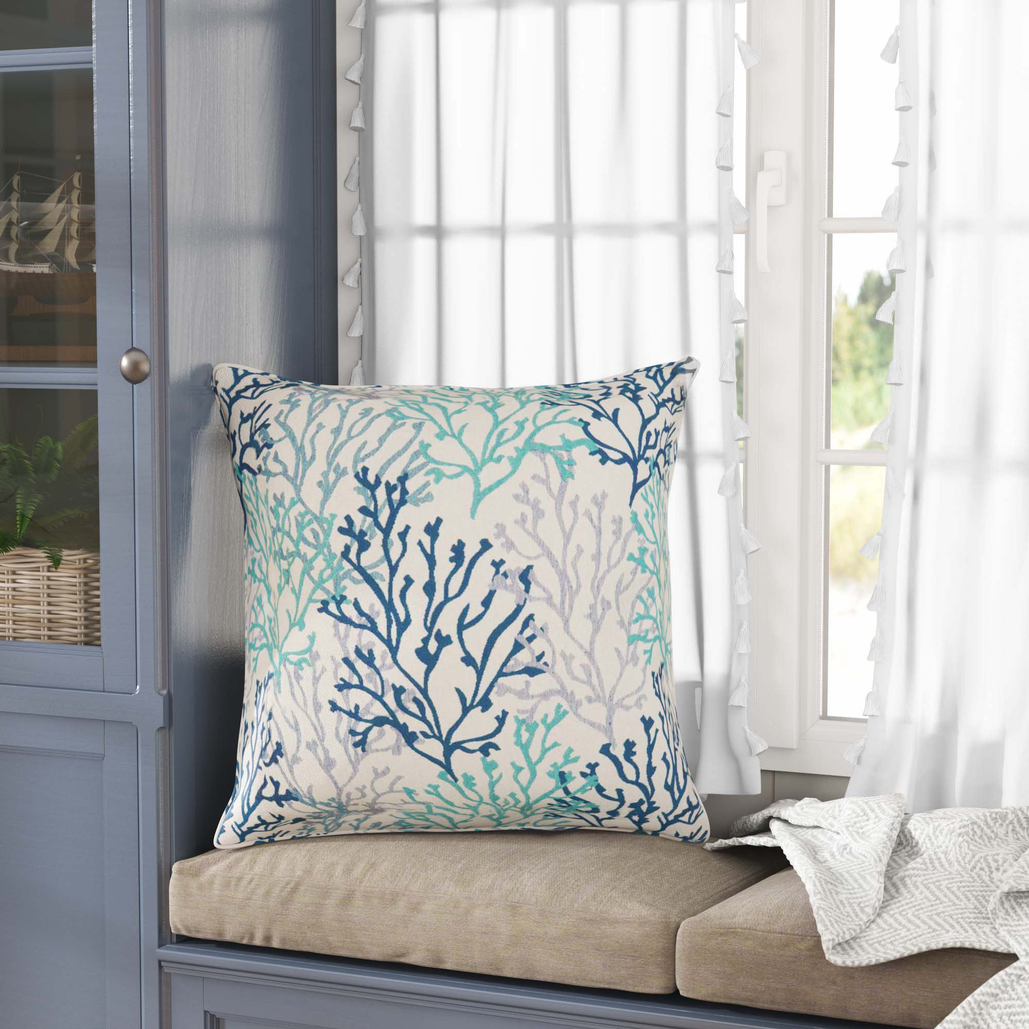 Highland Dunes Benat Coral Isle Throw Pillow Reviews Wayfair