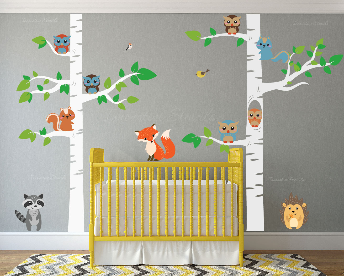 Isabelle Max 12 Piece Birch Tree Nursery Wall Decal Set Reviews Wayfair Ca Birch Tree Nursery Wall Decal Set