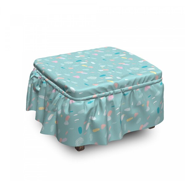 Strokes And Dots Ottoman Slipcover (Set Of 2) By East Urban Home
