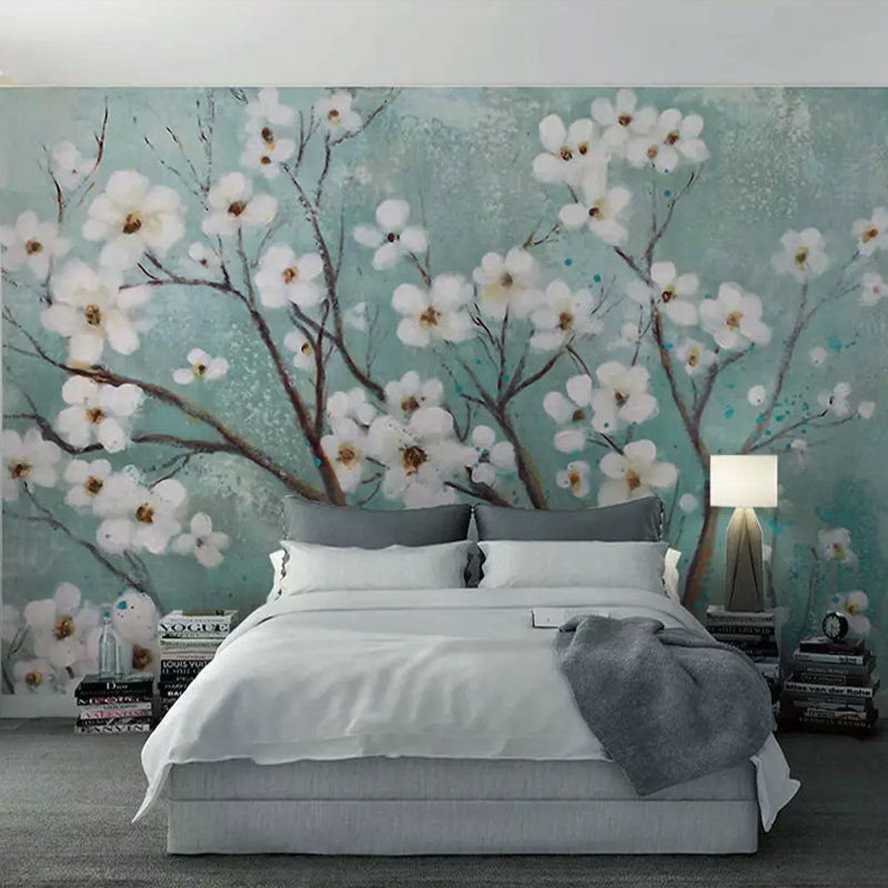 World Menagerie Tuggle Cherry Blossom Watercolor Painting Floral Texture Wall Mural Wayfair