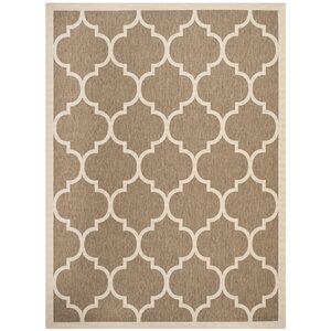 Short Brown/Bone Outdoor Rug