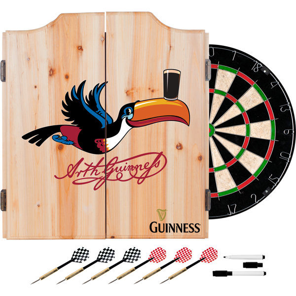 Guinness Toucan Dartboard and Cabinet Set by Trademark Global