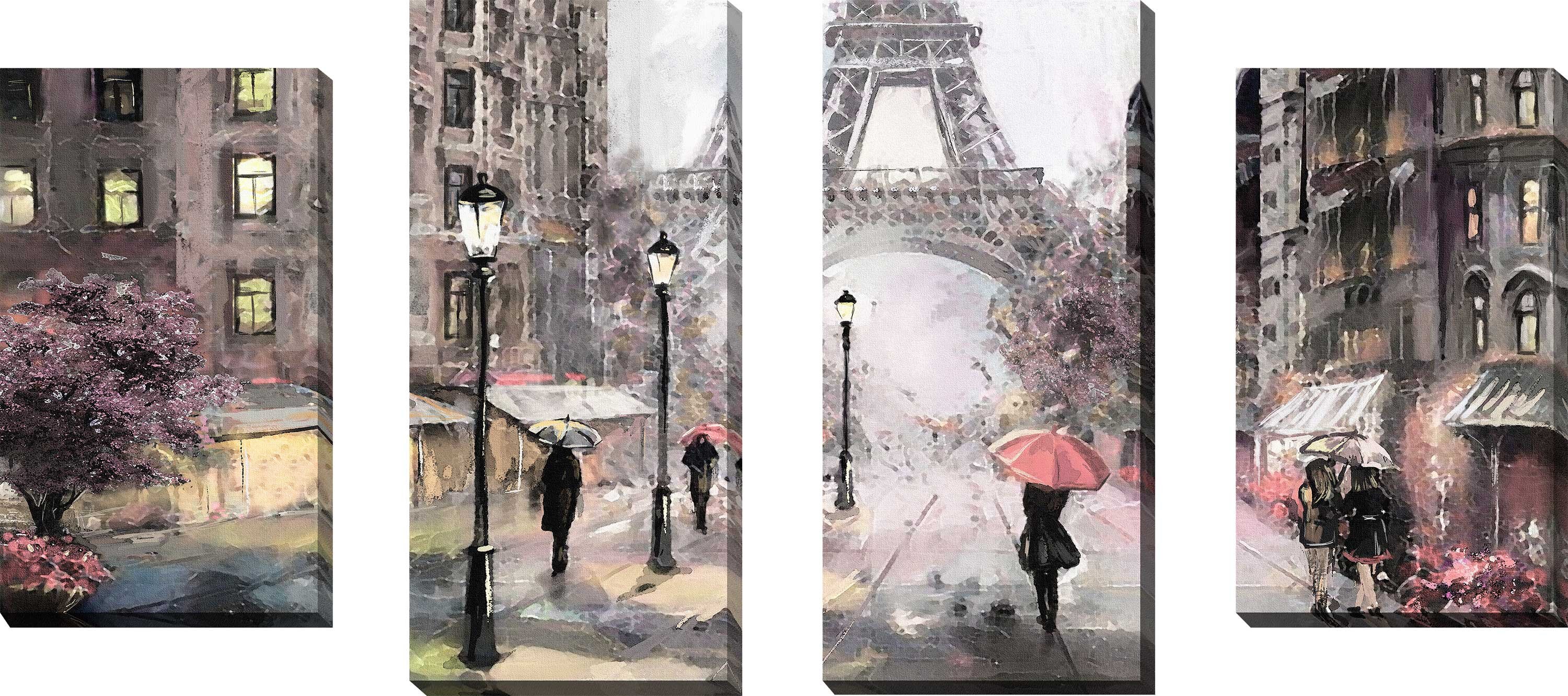 Red Barrel Studio Paris Streets Ii 4 Piece Wrapped Canvas Print Set Wayfair