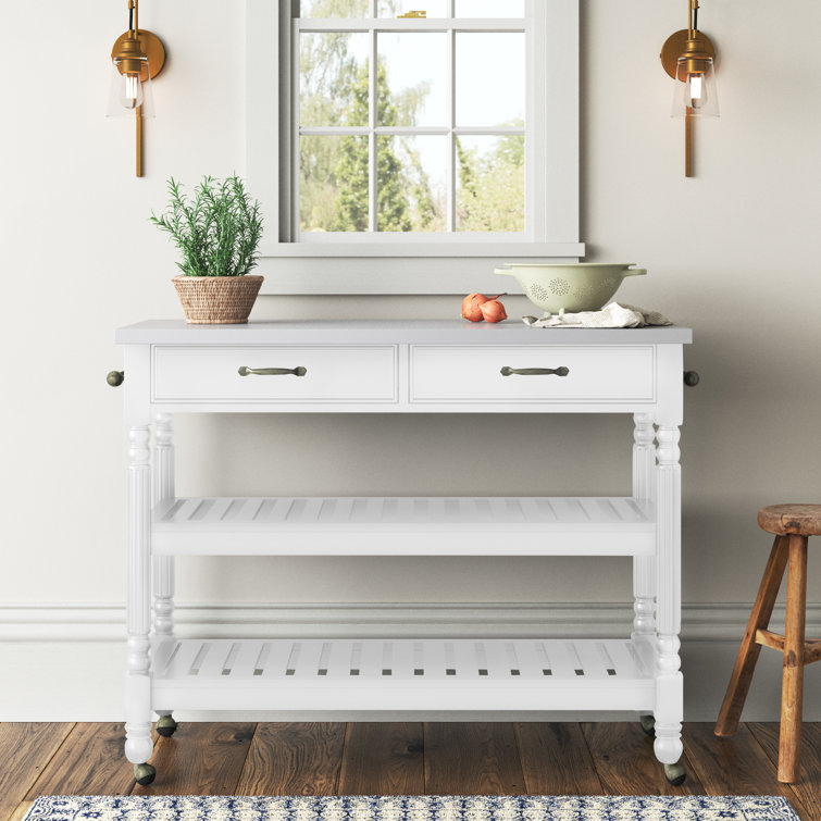Birch Lane Acushnet Kitchen Cart Stainless Steel Top Reviews Wayfair